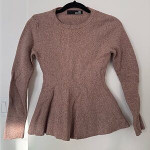 Love Moschino Taupe Peplum Sweater